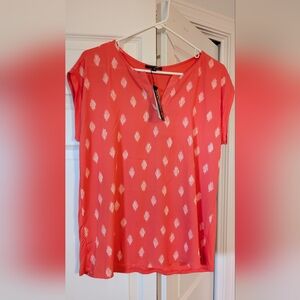 Papermoon Coral and White Patterned Blouse
